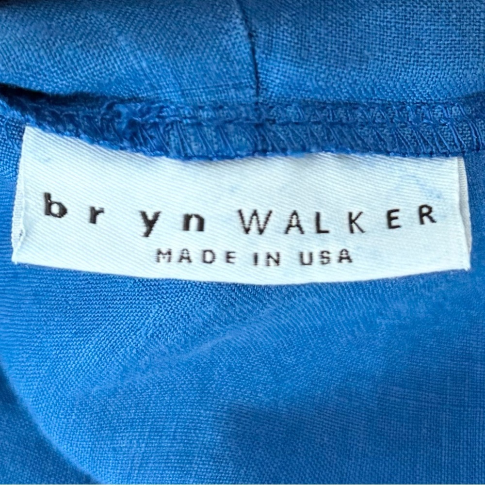 Bryn Walker Cowl Neck Lagenlook Blue 100% Linen Tunic Dress Size XL - Picture 10 of 12